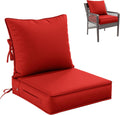 Premium Outdoor Seat Cushion Set 19 x 19 x 4 in - Deep Seat & Backrest