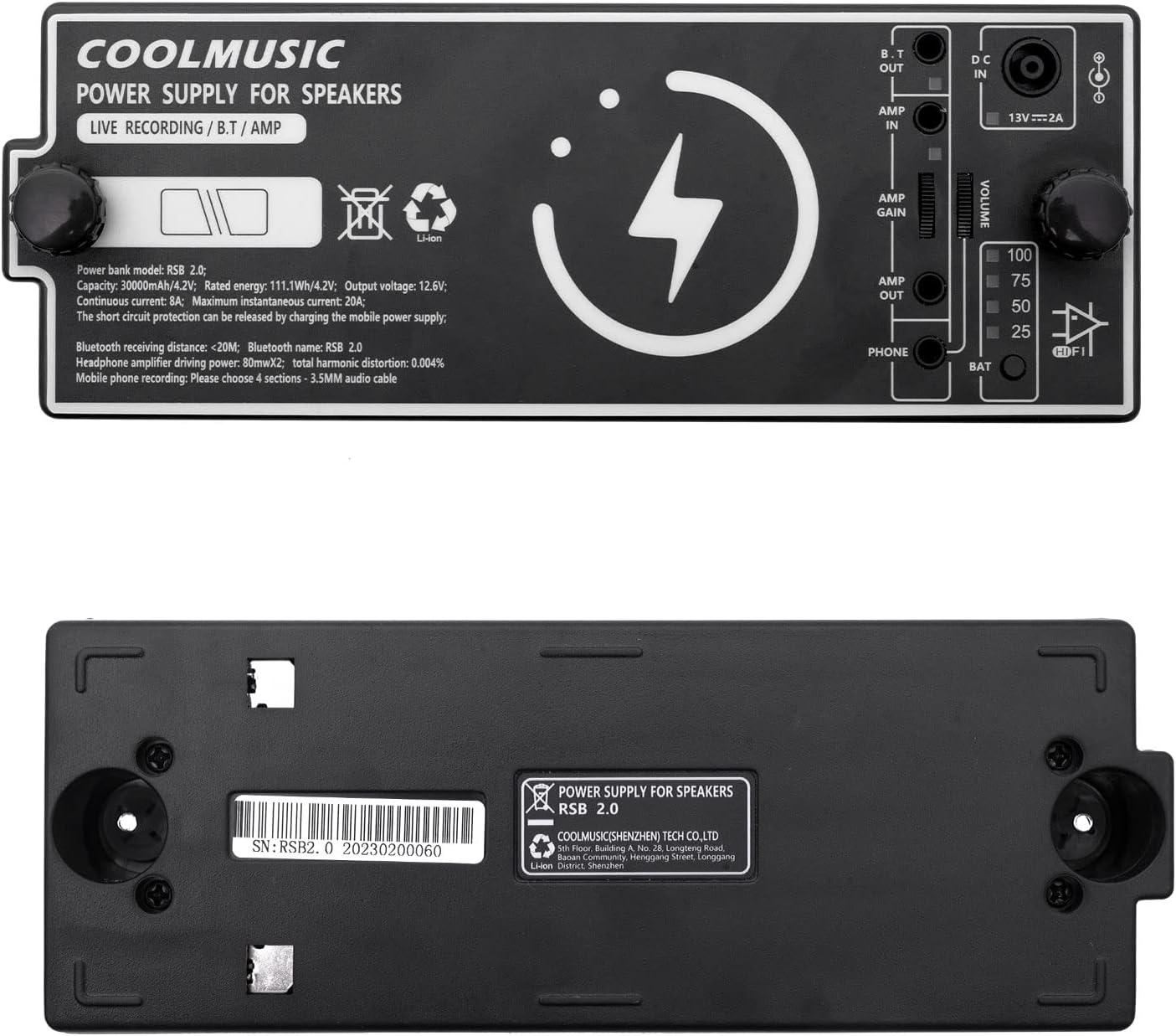 COOLMUSIC Battery for Guitar Amplifier and Power Bank PRO