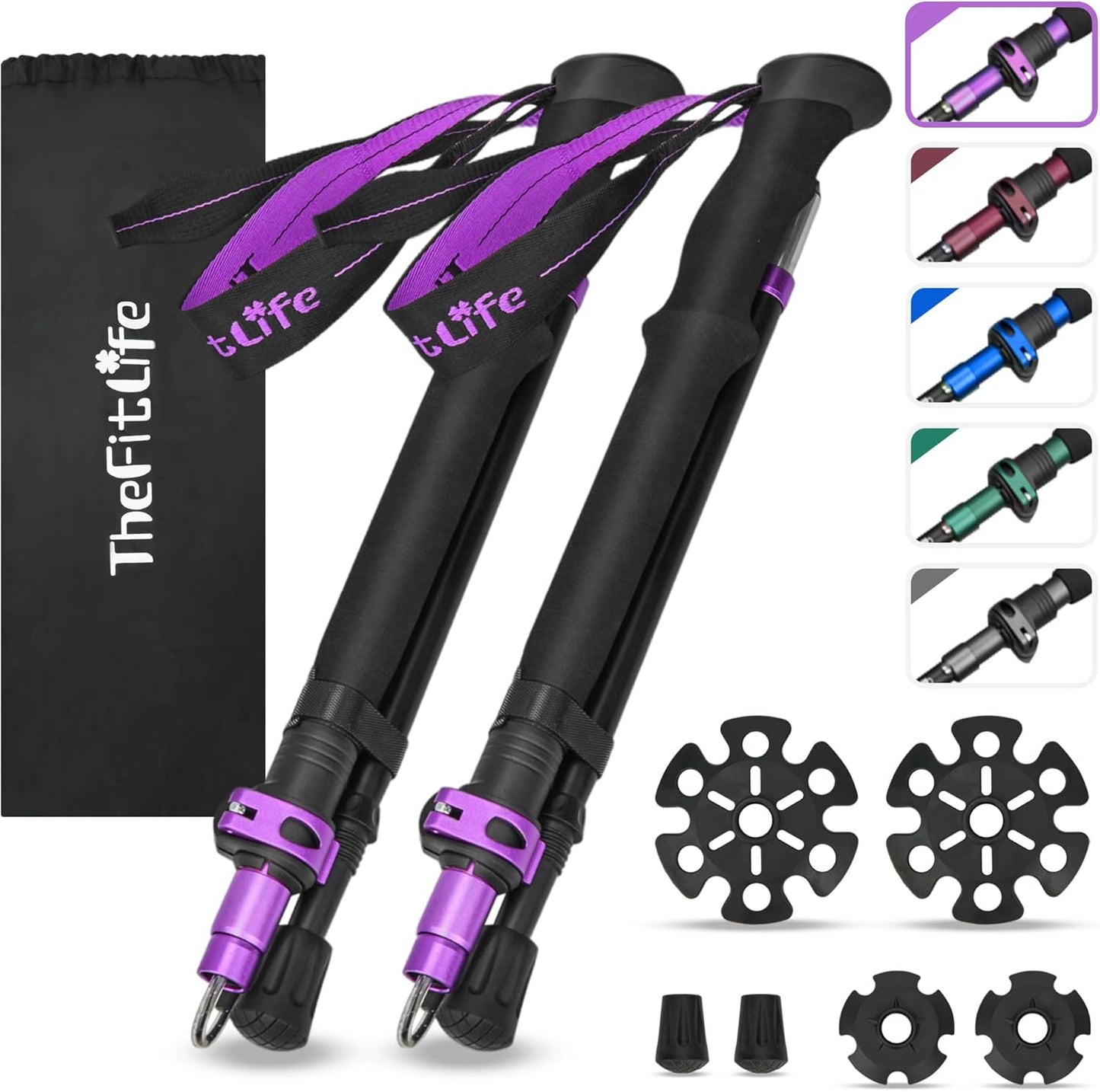 TheFitLife Collapsible Trekking Poles for Hiking and Walking