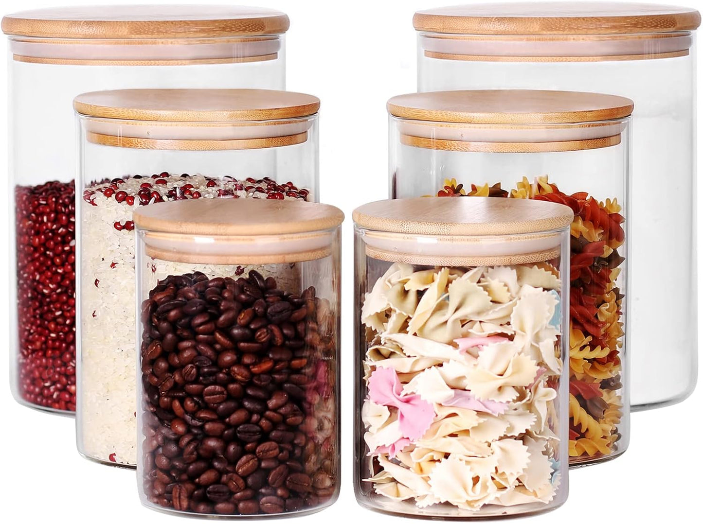 Glass Flour Jars with Airtight Lids for Kitchen Storage Needs