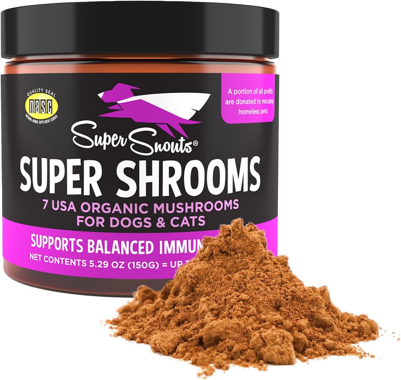 Super Snouts Super Shrooms Mushroom Immune Support Supplement
