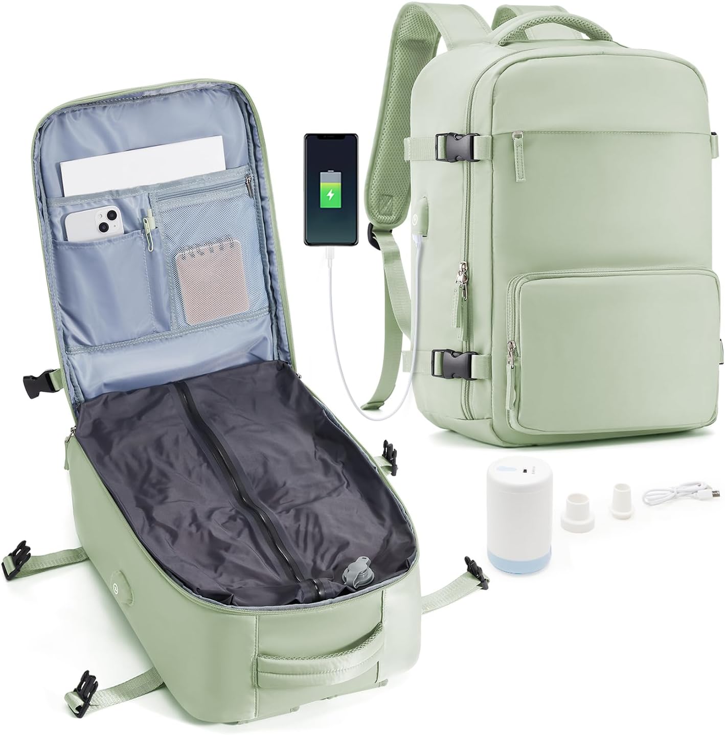 Travel Vacuum Backpack with Pump for Compression and Comfort