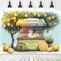 Summer Fruit Lemon Stand Market Photography Backdrop - 9x6ft vibrant