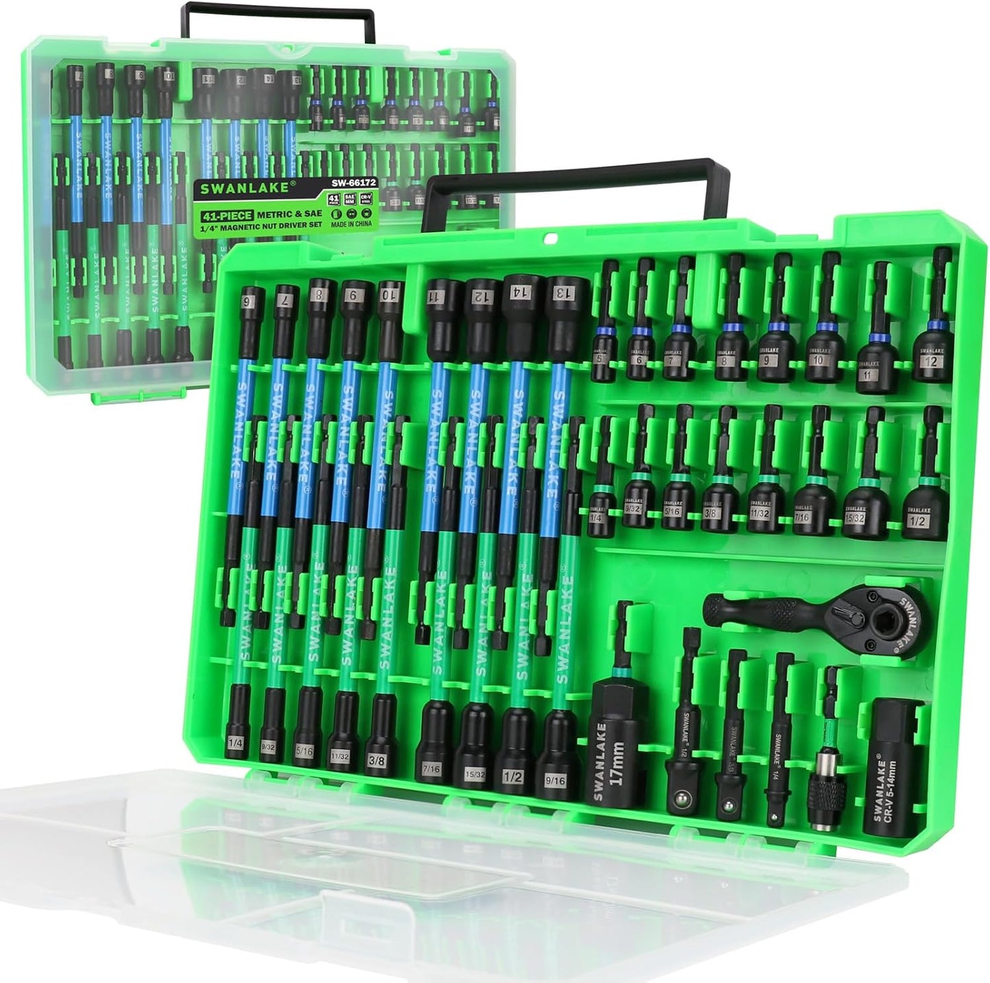 41-Piece Magnetic Nut Driver Set for Impact Drill - Durable Tools