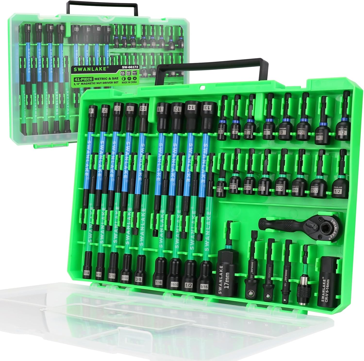 41-Piece Magnetic Nut Driver Set for Impact Drill - Durable Tools