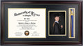 11x22 Mahogany Diploma Frame with Tassel Holder and Photo - Classic