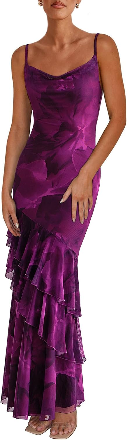 PRETTYGARDEN Floral Beach Sundress for Women - Summer Maxi Dress