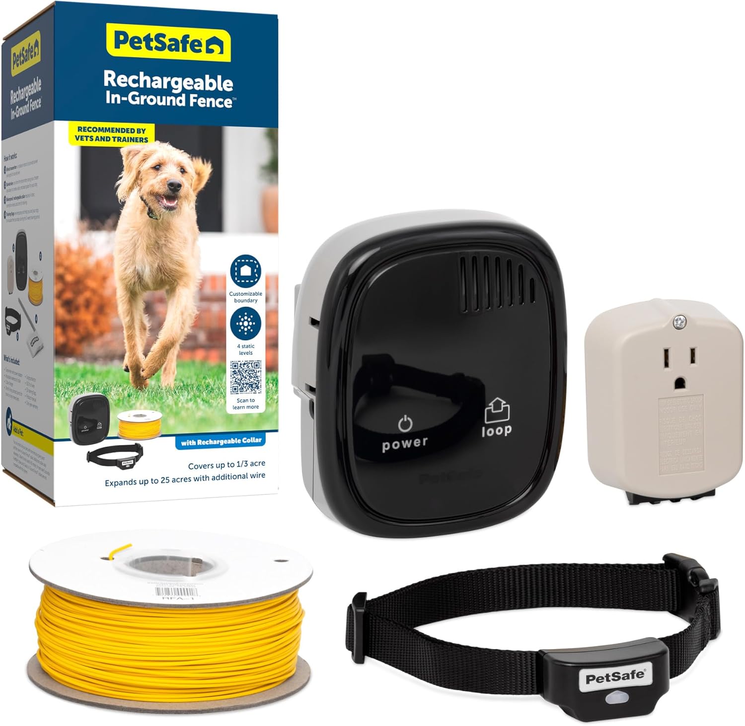 Wireless Electric Fence for Pets - Waterproof Collar with Tone & Correction