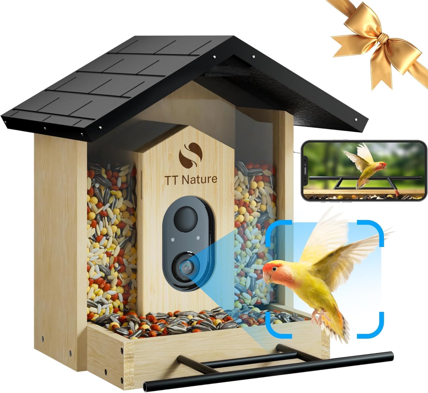 AI Smart Bird Feeder with Camera, Auto Capture & Notifications, Ideal Gift - TT Nature