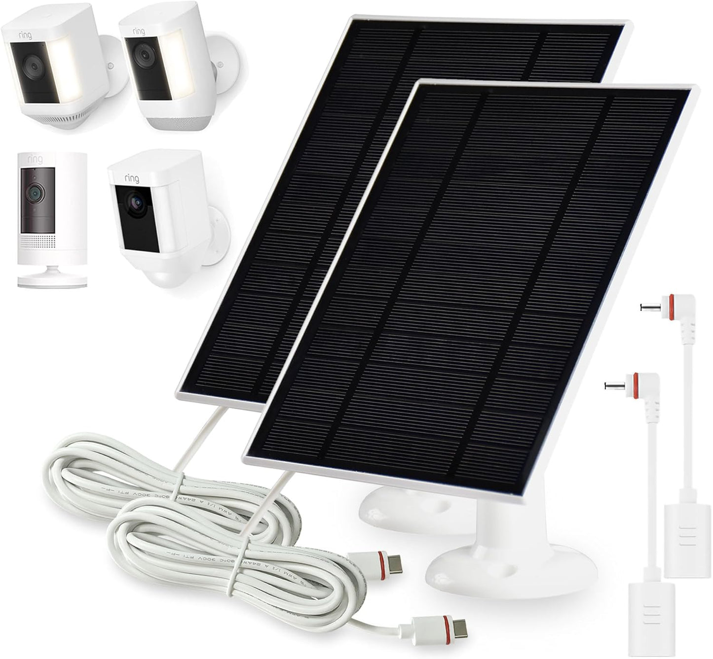 Solar Panel Charger for Ring Stick Up Cam and Spotlight Cam Pro