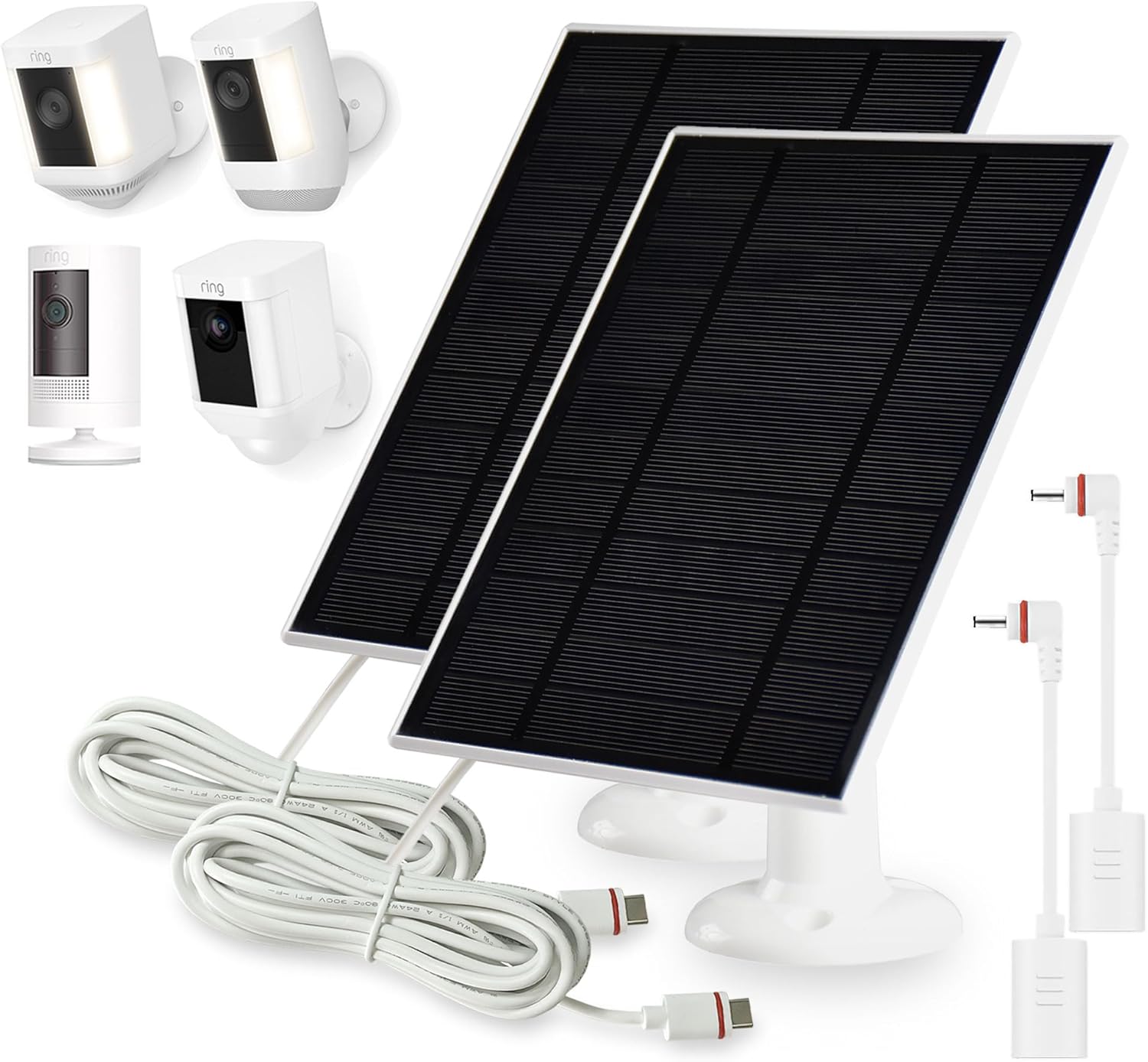 Solar Panel Charger for Ring Stick Up Cam and Spotlight Cam Pro