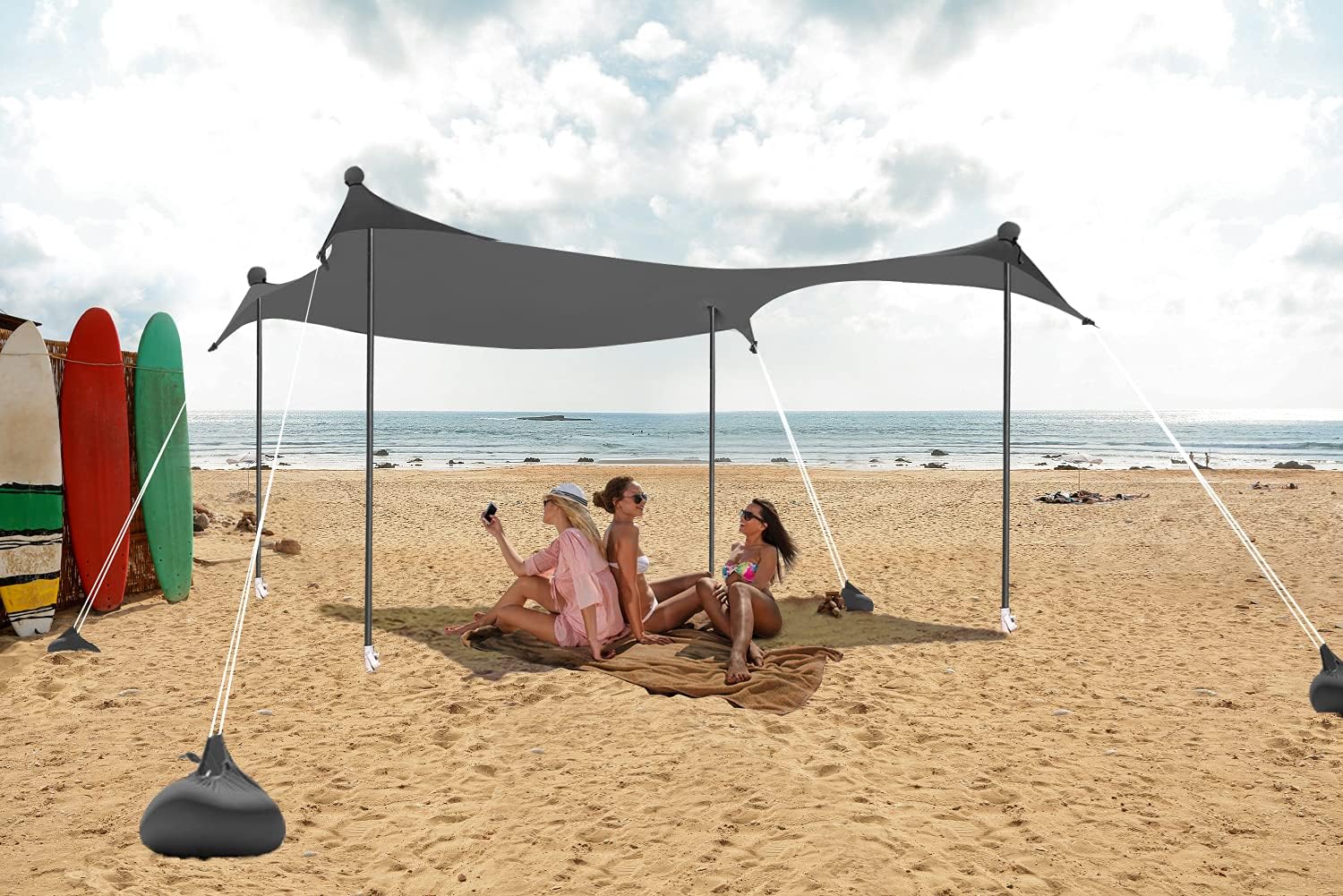 ABCCANOPY 10x9 FT Portable Sun Shelter - Ultimate Beach & Camping Companion!