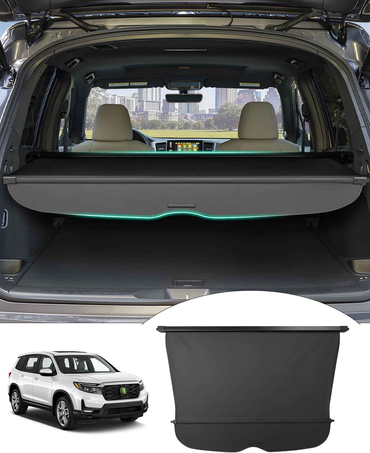 Powerty Cargo Cover for Honda Passport 2019-2025 Trunk Protection