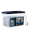 #10x3-1/2 Marine Grade 316 Stainless Steel Wood Screws - Bulk 300 Pack