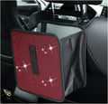 Foldable Car Trash Can Bling Rhinestone Oxford Auto Hanging Garbage