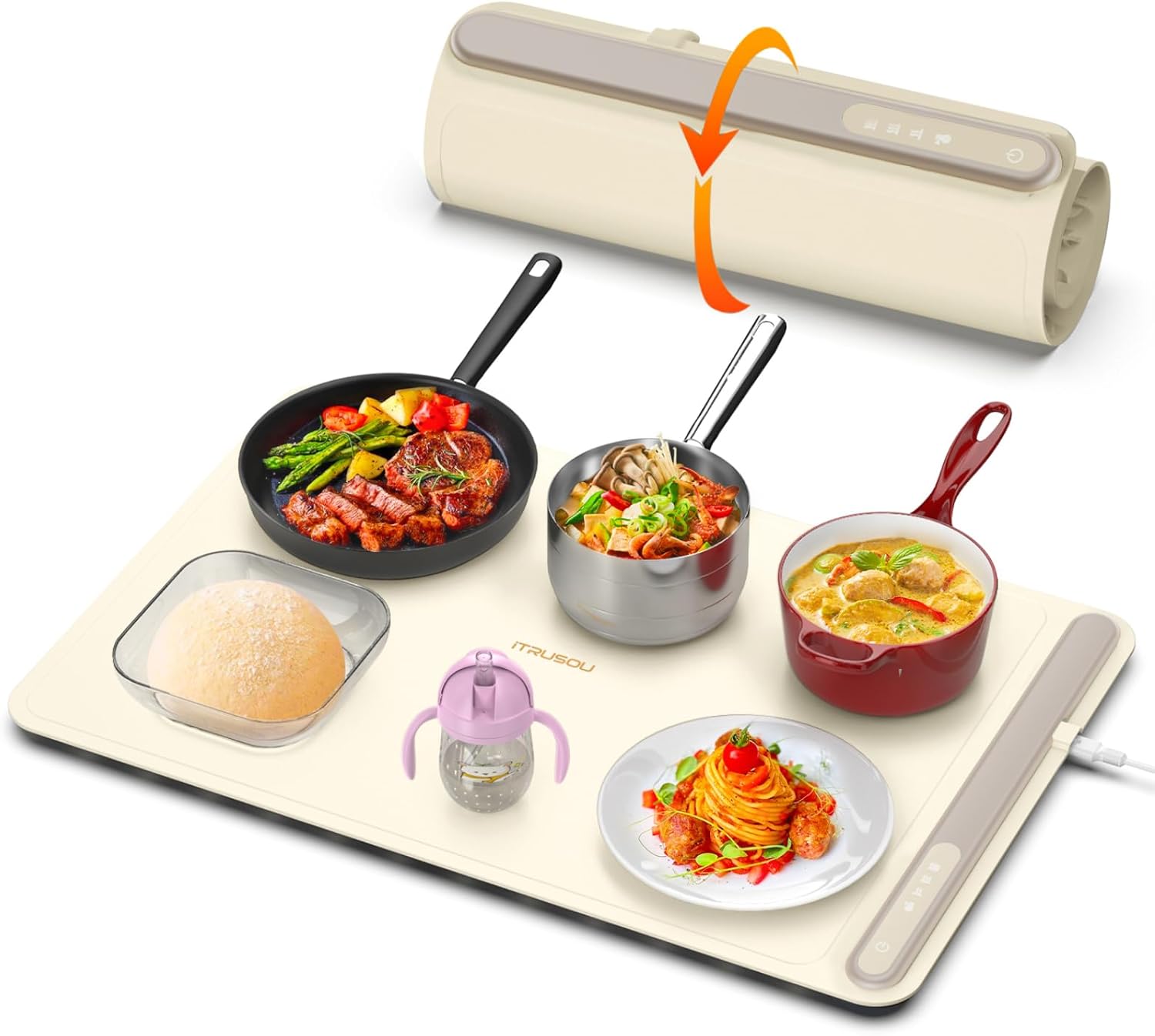 Electric Warming Tray - Portable Food Warmer with 3 Settings