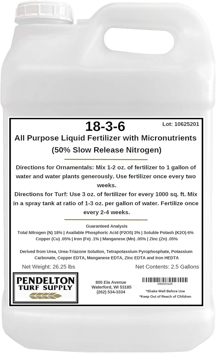 Pendelton Turf Supply 18-3-6 Liquid Fertilizer for Plants