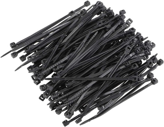 300 Black Self-Locking Nylon Tie Wraps for Quick Organization