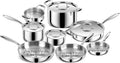 Triple Ply Stainless Steel Pots and Pans Set - 12 Piece Induction