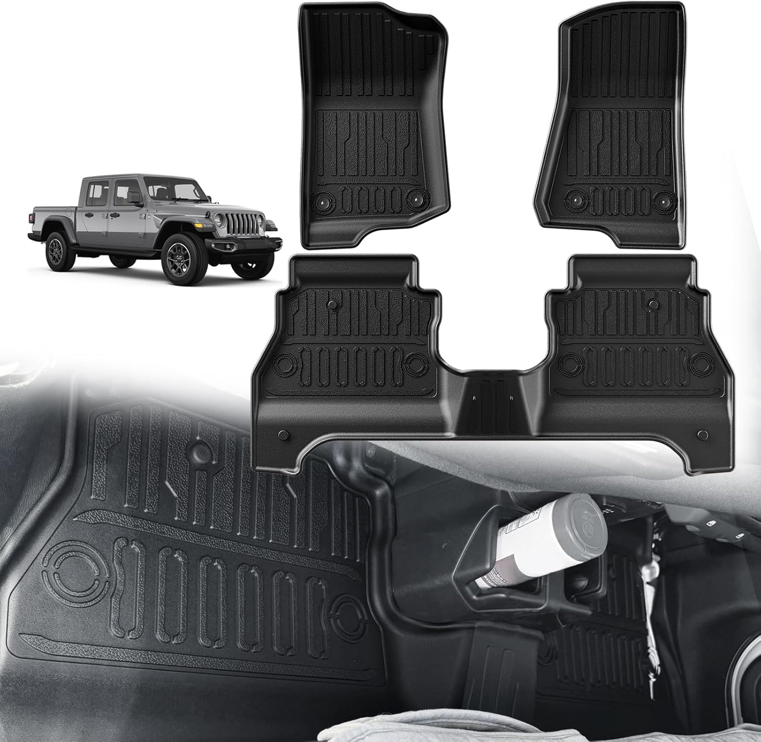 TripleAliners Floor Mats for 2020-2025 Jeep Gladiator JT