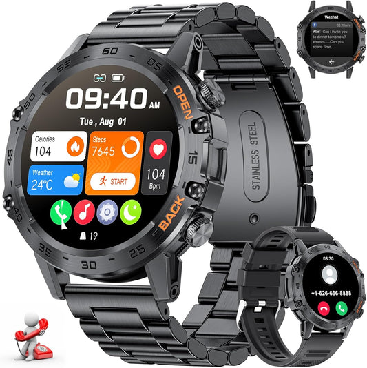 LIGE Military Smartwatch: SpO2, 24/7 HR, 100+ Sports Modes