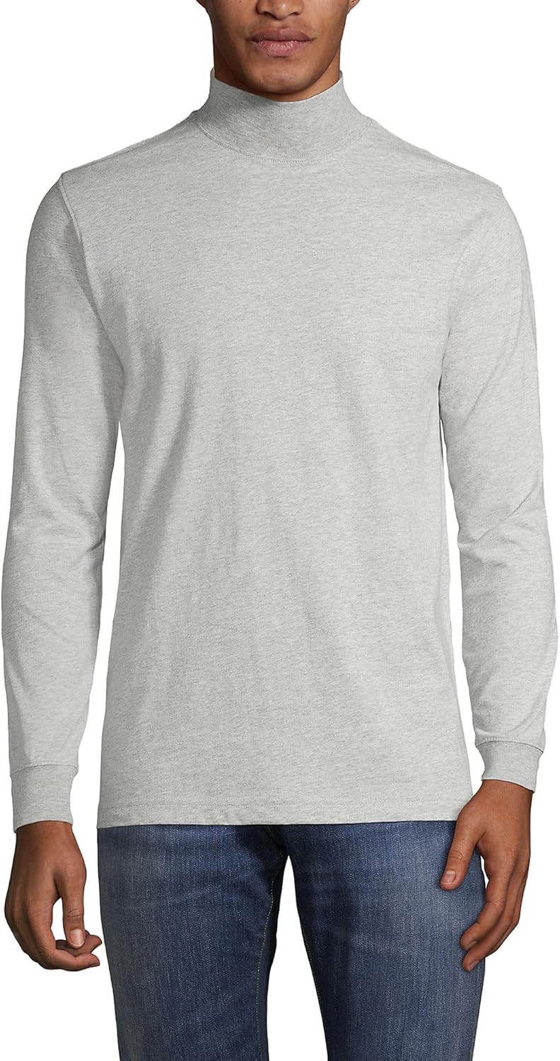 Lands' End Men's Super-T Cotton-Blend Mock Turtleneck Shirt Review