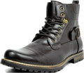 Men's Motorcycle Combat Boots with Side Zipper - Bruno Marc