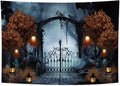 Durable Fabric Halloween Backdrop 10x8ft Horror Cemetery Gate - Photo