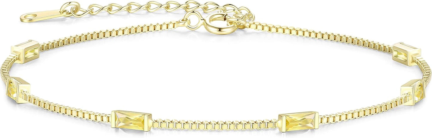 Birthstone Bracelets for Women - Elegant 925 Sterling Silver Jewelry