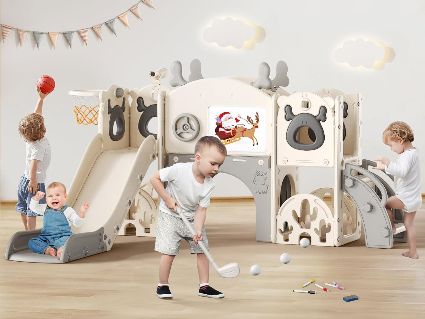 Toddler Slide Playset with 11 Activities for Fun and Safety