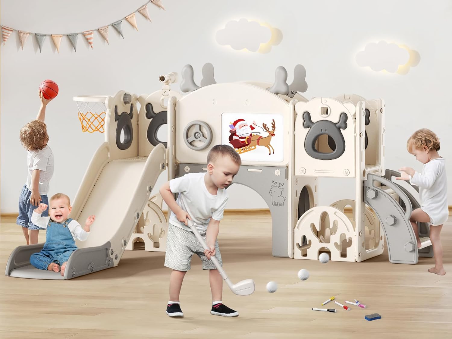 Toddler Slide Playset with 11 Activities for Fun and Safety