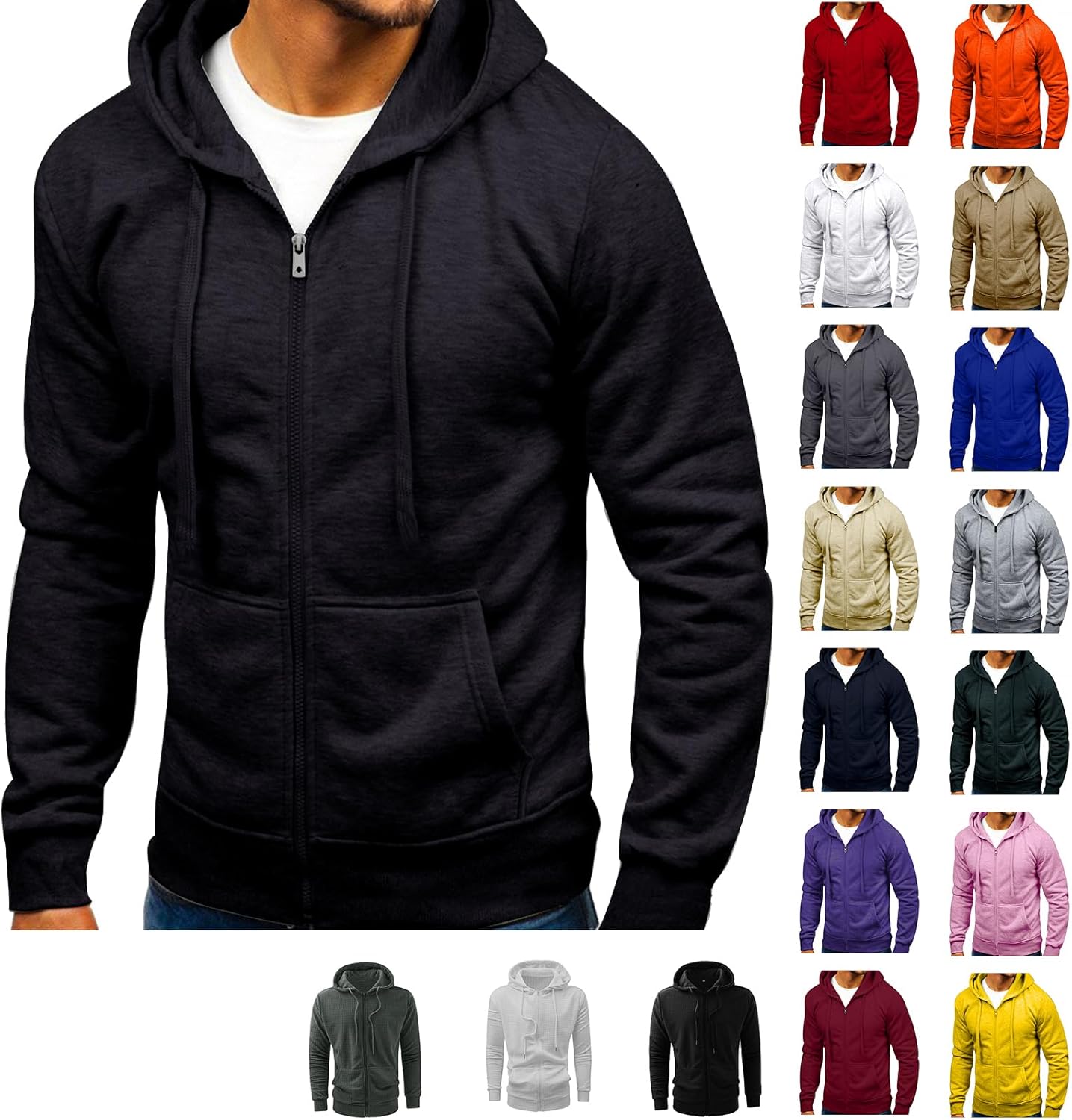 Lightweight Men's Zip Hoodie - 2024 Fashion