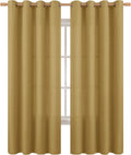 Faux Linen Curtains 84 in 2 Panels Taupe - Light Filtering Privacy
