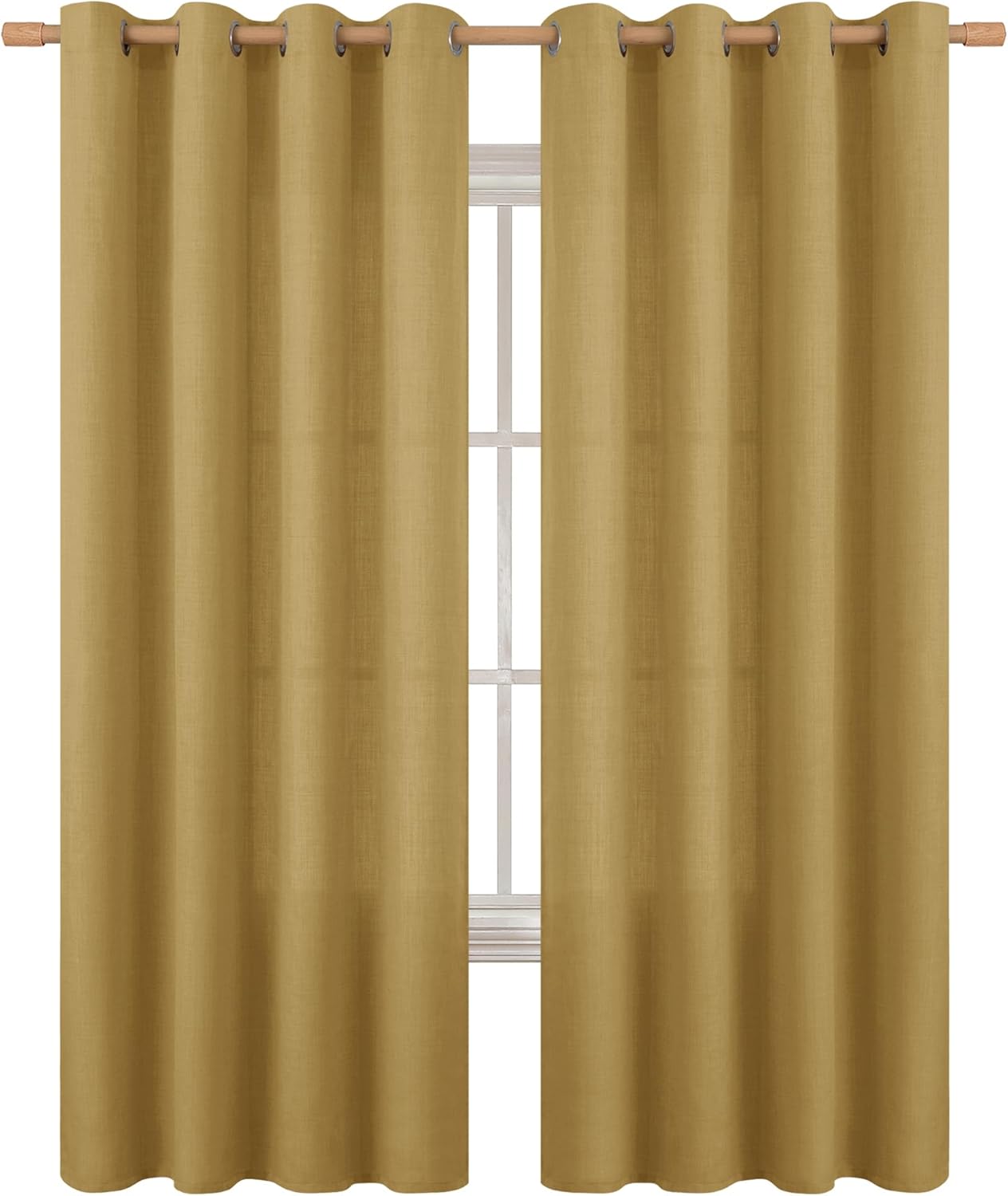 BGment Faux Linen Curtains for Living Room 84 Inch Length Set