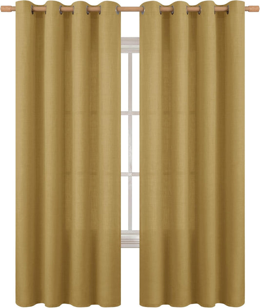 BGment Faux Linen Curtains 90 Inches Long for Elegant Privacy