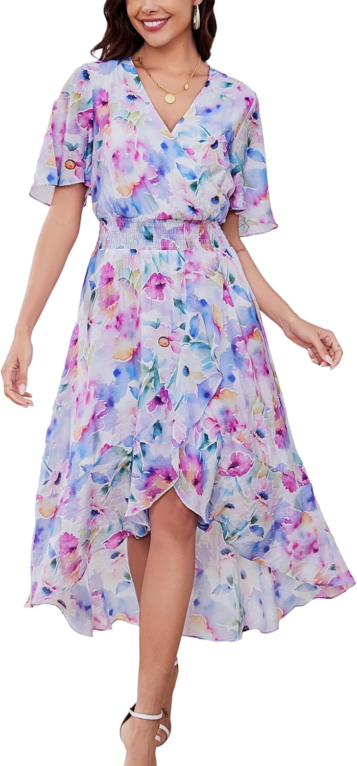 Kormei Womens Short Sleeve Floral Maxi Dress for Every Occasion