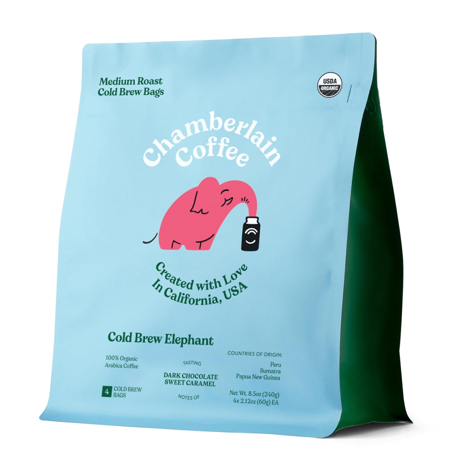 Chamberlain Coffee XL Cold Brew Bags - Premeasured, Ready to Brew - 4 Cups/Bag
