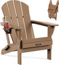 Folding Adirondack Chair - Weather Resistant Foldable Patio Seat