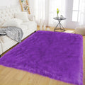 Latepis Purple Shag Rug 4x6 Faux Fur Area Rug - Plush Sheepskin Feel