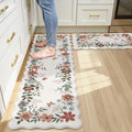 Collive Anti Fatigue Kitchen Mat Set of 2 - Scalloped Memory Foam