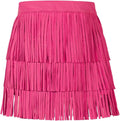 Girls and Women Suede Fringe Skirt Boho Tassel Layered Ruffle Skirt