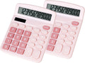 Cute Pink Desktop Calculator with Big Buttons - Simple Dual Power