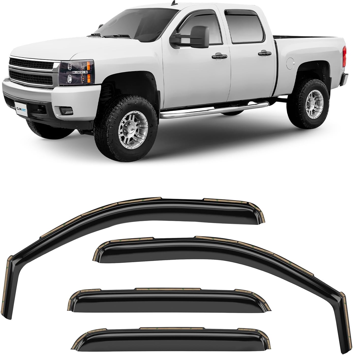 CLIM ART In-Channel Rain Guards for Chevrolet Silverado 2007-2013