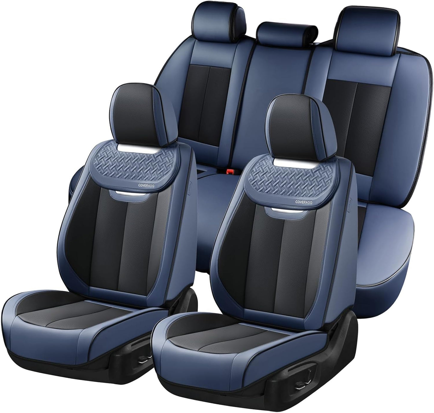 Coverado Nappa Leather Car Seat Covers Full Set for Cars