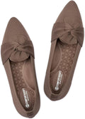 Women's Pointy Toe Knit Loafer Flats - Comfortable Slip On Work Shoes