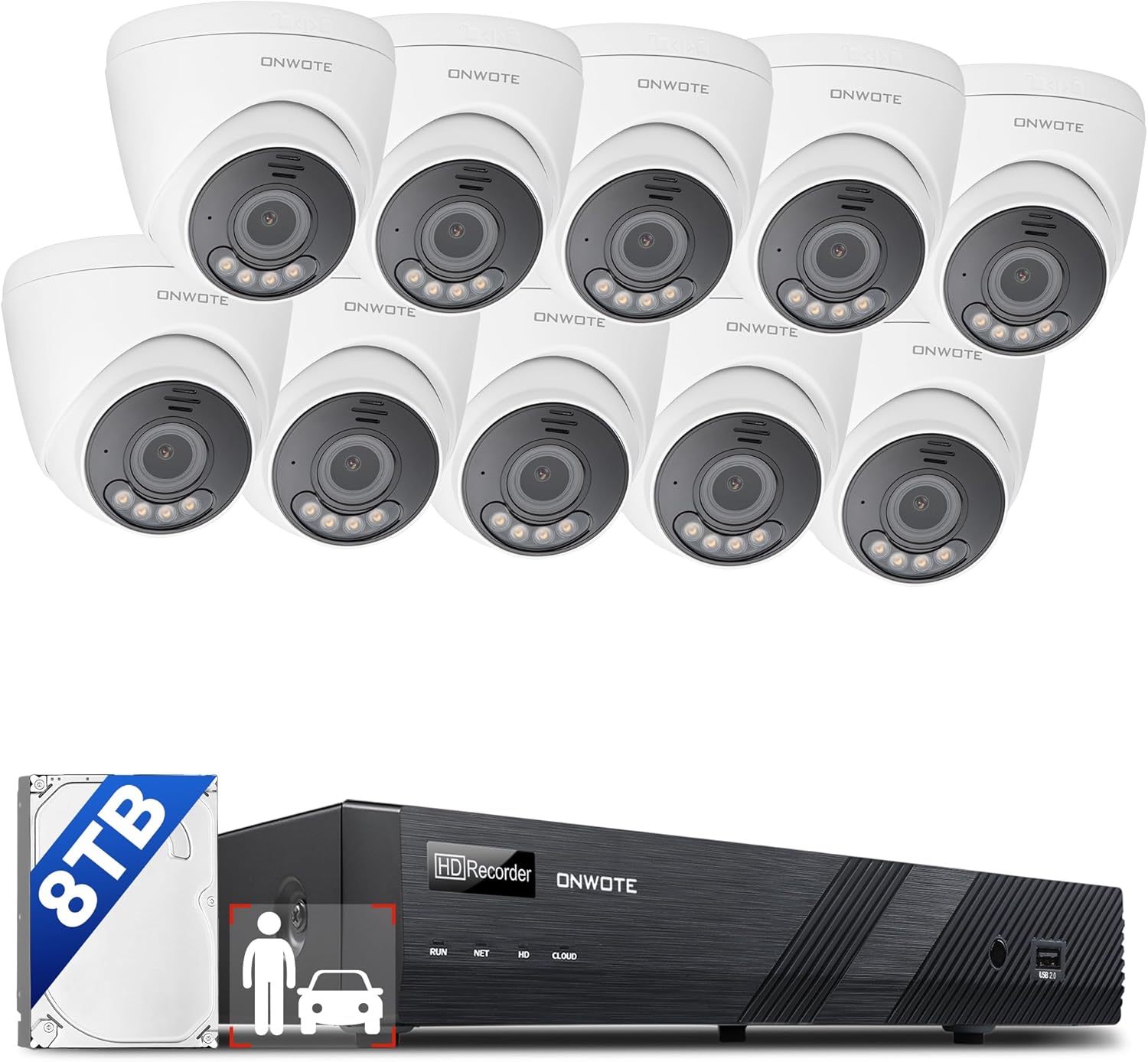 ONWOTE 12MP Security Camera System with 8TB HDD and NVR