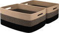 Large Storage Basket for Organizing - Woven Rope 2-Pack Black & Brown