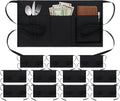 BOHARERS 3 Pockets Waitress Apron 12 Pack - Durable Waterproof Server
