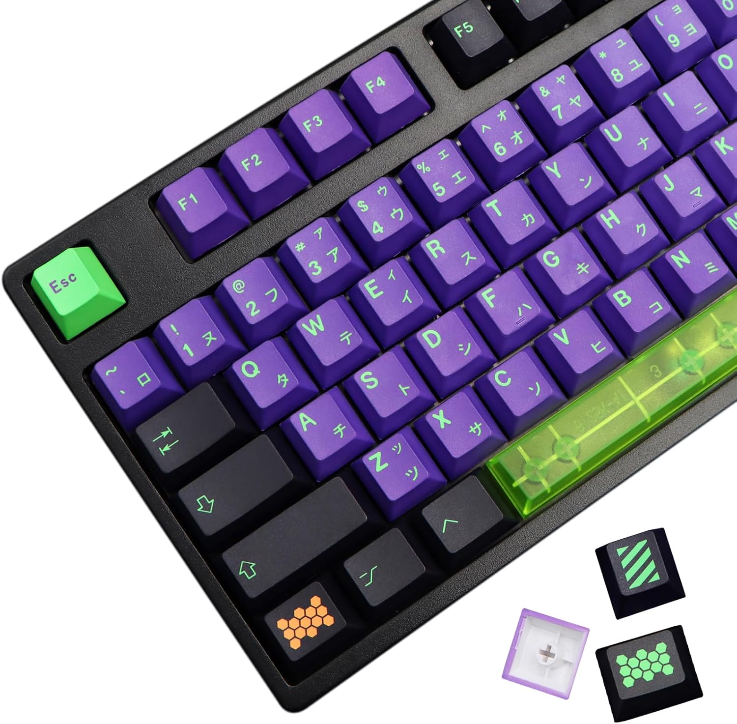 Keycaps Purple Black Keycaps for Gaming Keyboard Enthusiasts