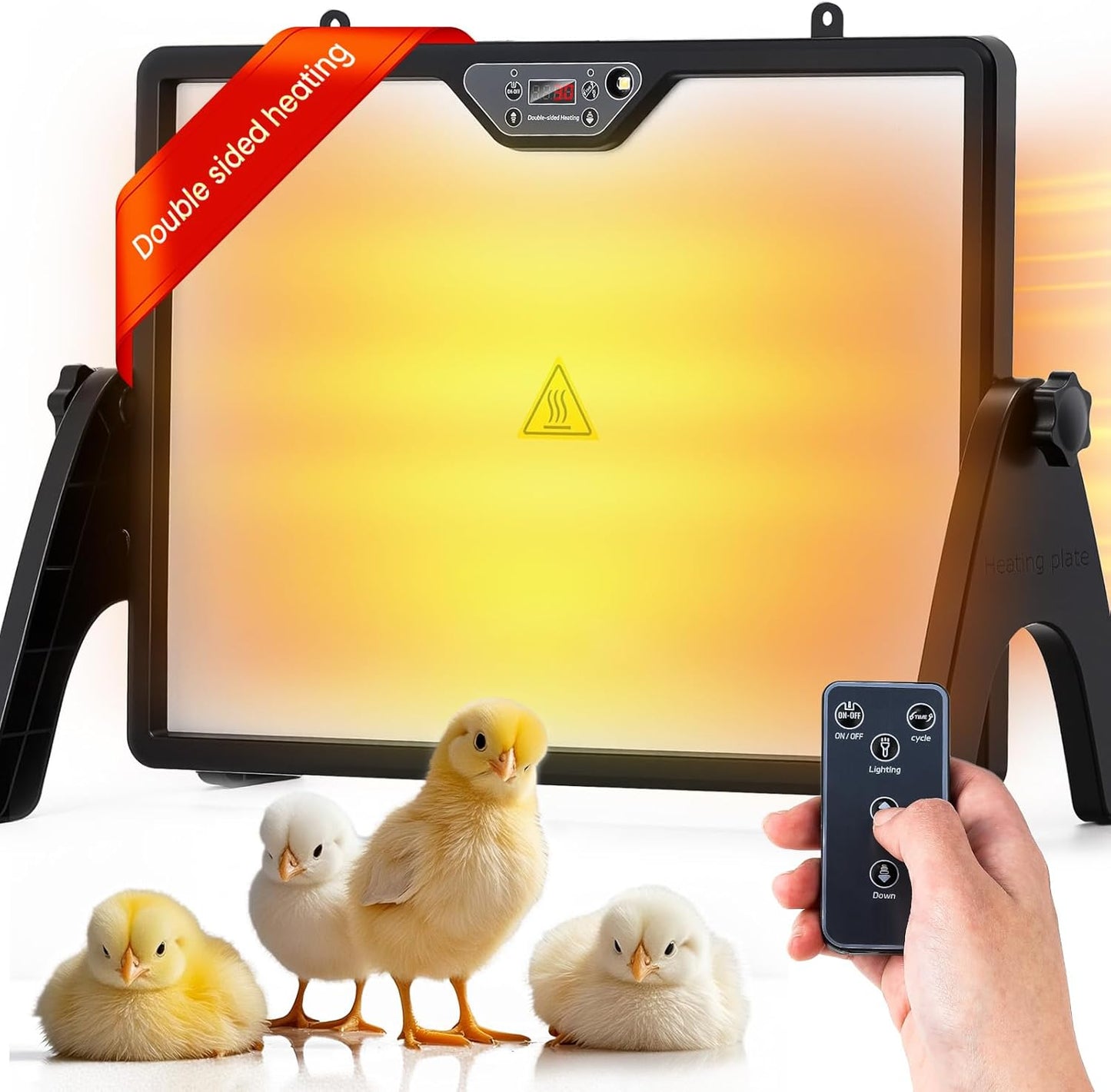 NEWTRY 200W Coop Heater: Dual-Sided, Remote Control, Temp Adjustable